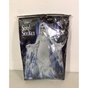 Soul Seeker Halloween Costume Cosplay Fancy Dress & Cape Ghost Print Womens 16